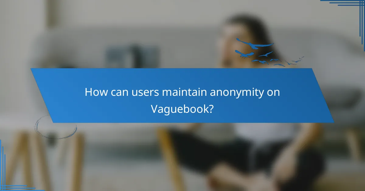 How can users maintain anonymity on Vaguebook?