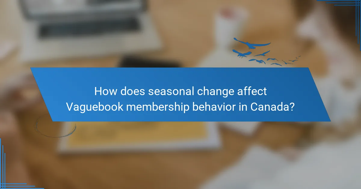 How does seasonal change affect Vaguebook membership behavior in Canada?