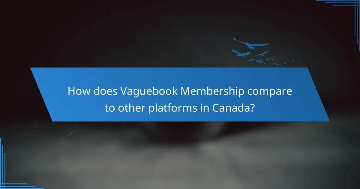 How does Vaguebook Membership compare to other platforms in Canada?