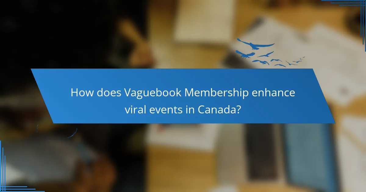 How does Vaguebook Membership enhance viral events in Canada?