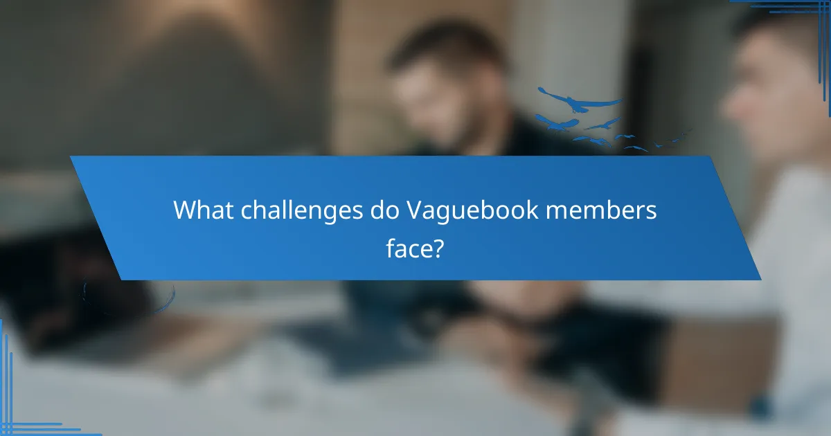 What challenges do Vaguebook members face?