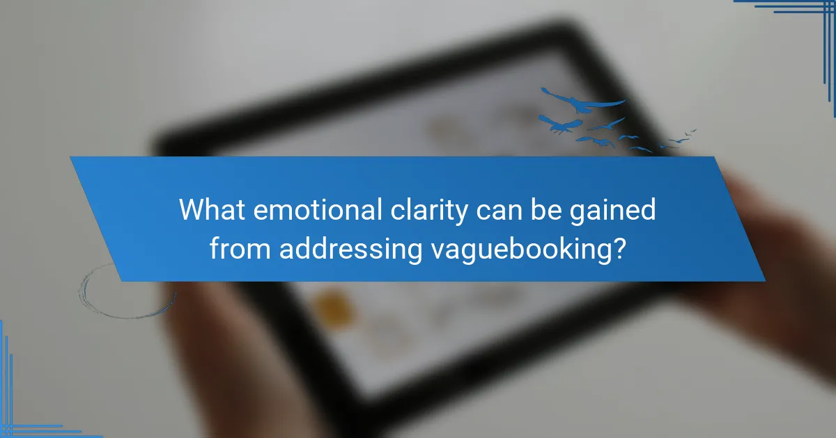 What emotional clarity can be gained from addressing vaguebooking?