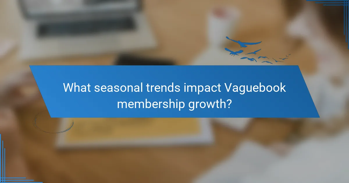 What seasonal trends impact Vaguebook membership growth?